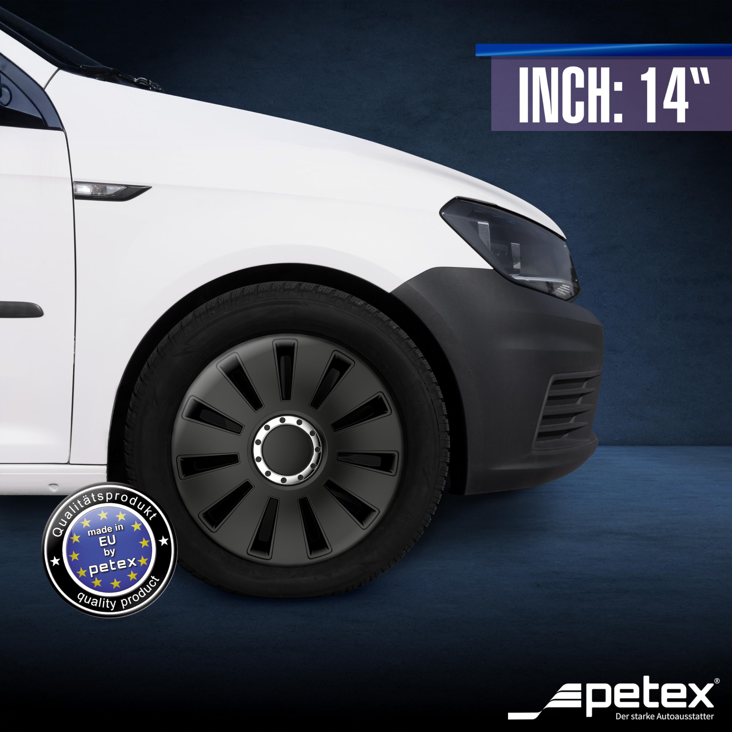 Petex Copricerchi 14" pollici Serie/Kit nero Copricerchi Auto RB531614