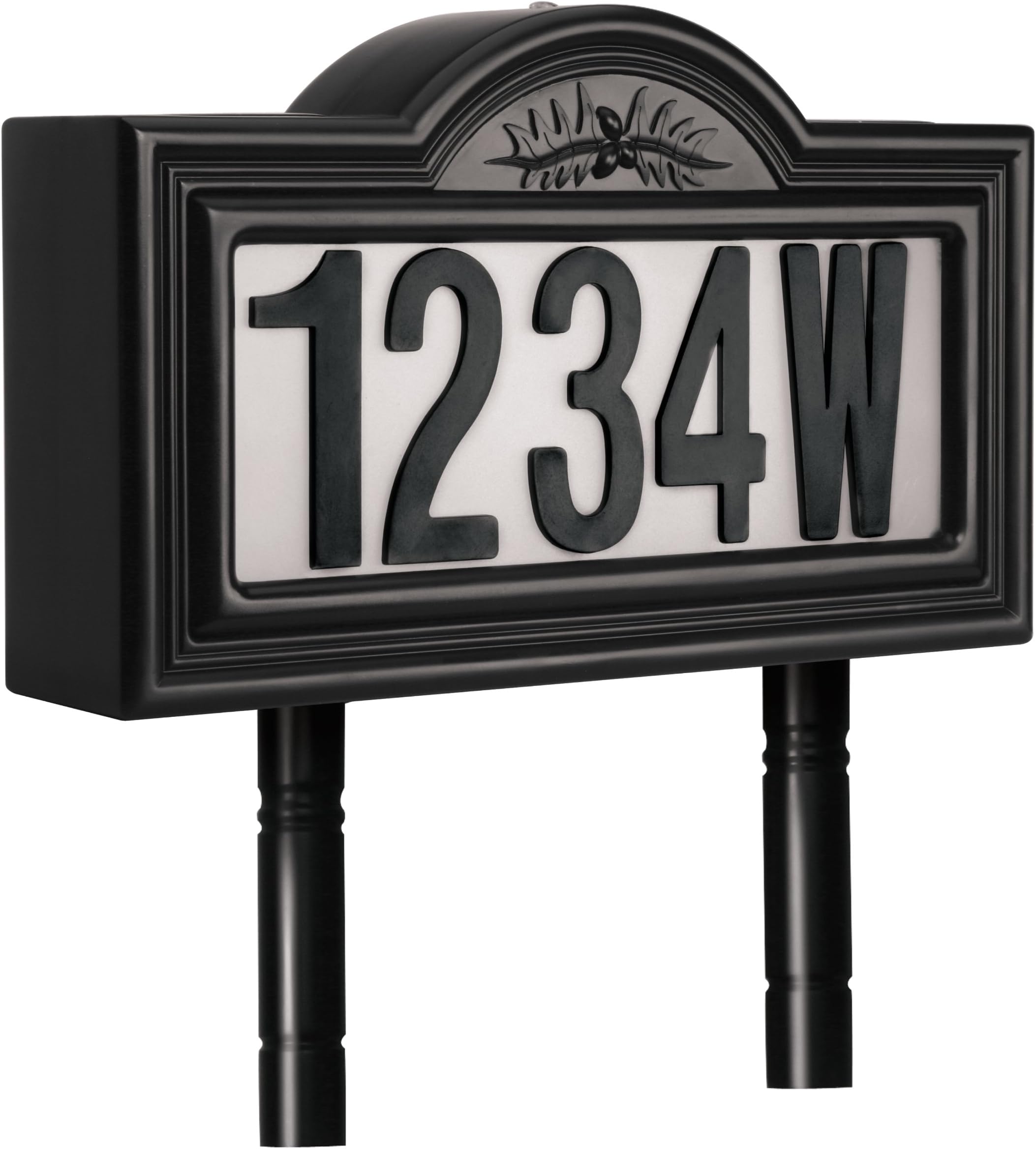 Pine Top 508-0011 Plastic Solar-Powered LED Lighted Address Sign, Black