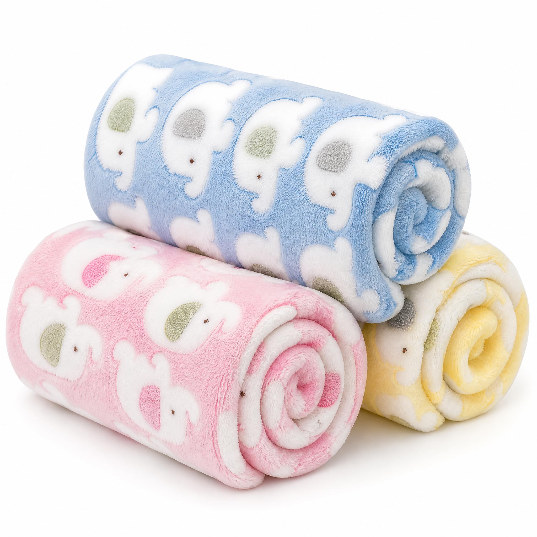 Xiansini Cat Blanket 3 PCS 60x40cm Cotton, Soft Pet Blankets for Cats and Small Dogs Pink Yellow Blue, Puppy Blanket Kitten Blanket for Travel Outdoor Crate Sofa Bed, Small Pet Blanket 3 Pack