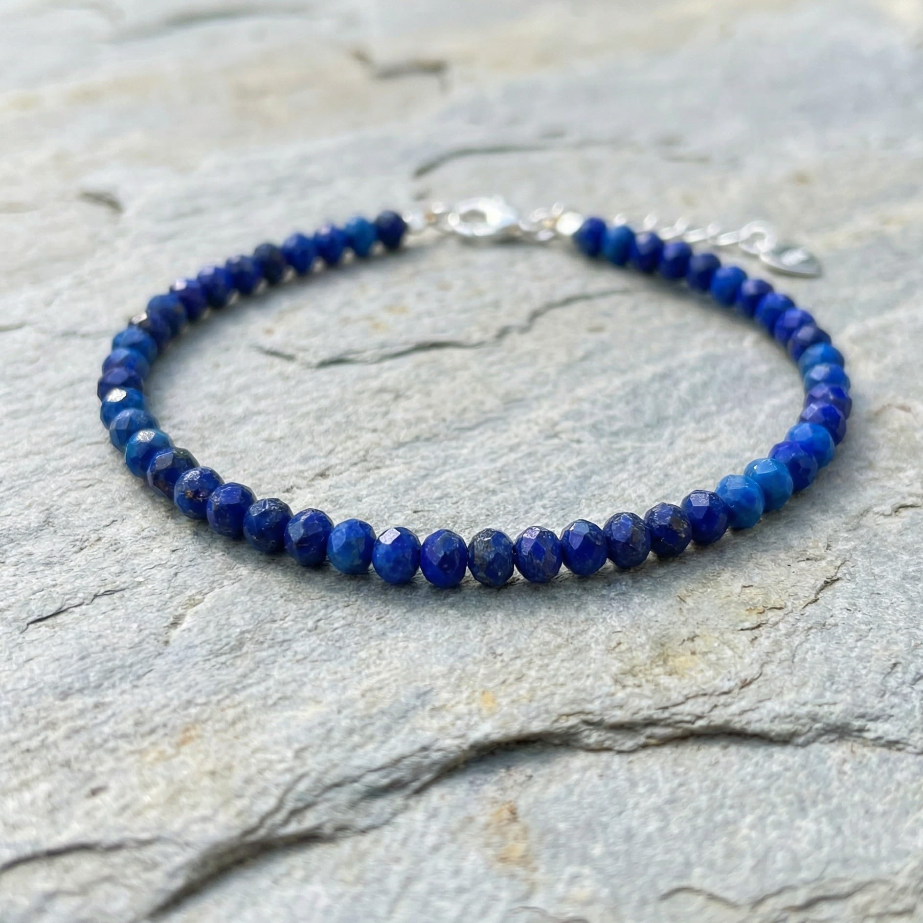 Bracciale Pietre Naturali Argento 925 Perline Pietre Preziose Donna | Timbrato S925, Lunghezza regolabile, Perline sfaccettate, Pietre naturali, Delicato e elegante, Confezione regalo