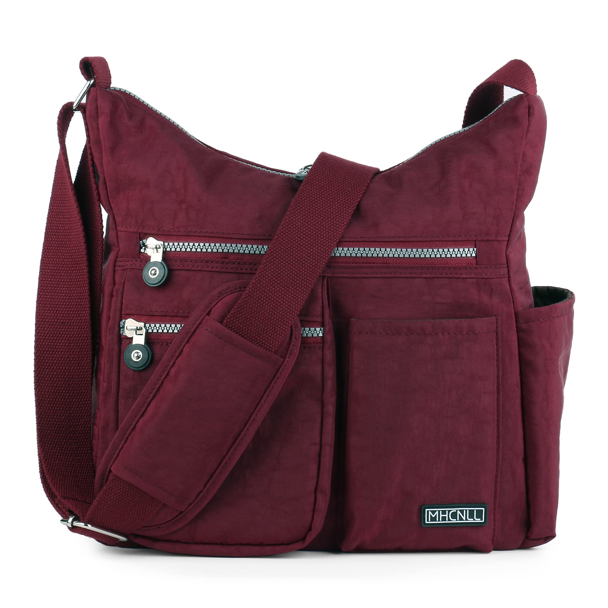 MHCNLL Crossbody Bag with Anti Theft RFID Pocket - Women Lightweight Water-Resistant Purse, Red Wine