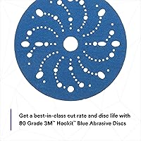 Vista 3 de 3M 3M-36172 Hookit Disco abrasivo azul, multi-agujero, 6, grado 80