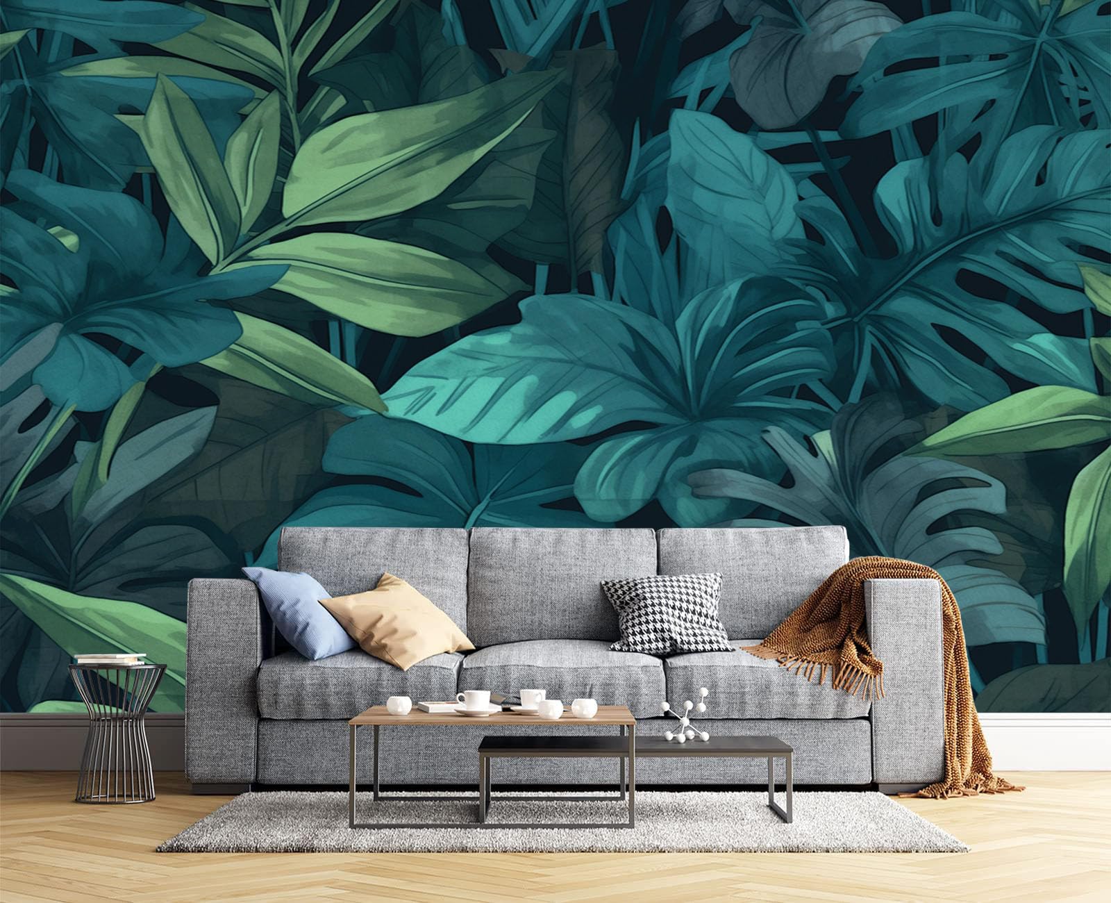 Fotomurales monstera tropical para transformar la pared de tu salón y dormitorio en un bosque