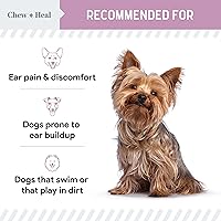 Vista 4 de Chew + Heal Labs Limpiador de Oídos para Perros - Gotas Medicadas OTIC para Acumulación de Cerumen y Suciedad en Oídos de Perros - 4 oz Limpieza