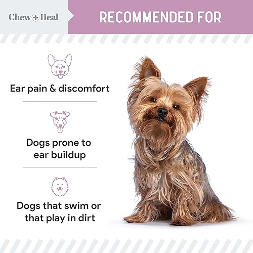 Miniatura 4 de Limpiador de oídos para perros, gotas medicinales para acumulación de oídos para suciedad y cera, 4 onzas de descarga avanzada con clorohexidina