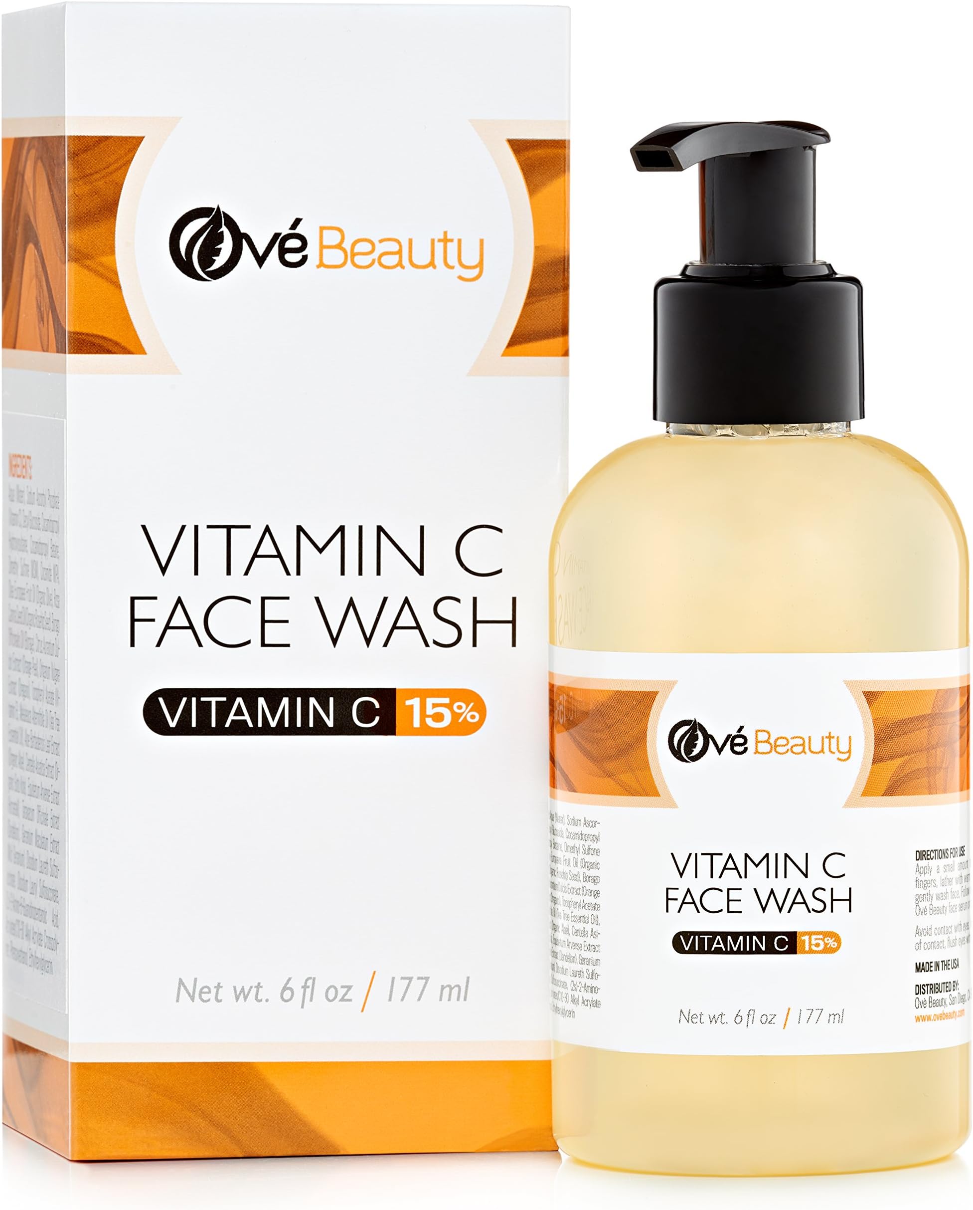 Ovรฉ Beauty 15% Vitamin C Face Wash 6 oz.-Daily Face Wash with Vitamin C for Women and Men