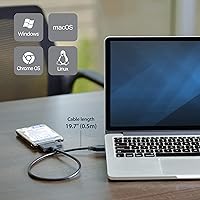 Vista 3 de StarTech - Adaptador SATA a USB, USB de 5 Gbps a 2.5 pulgadas, lector de disco duro SATA III, cable adaptador HDD SSD a USB-A para portátiles