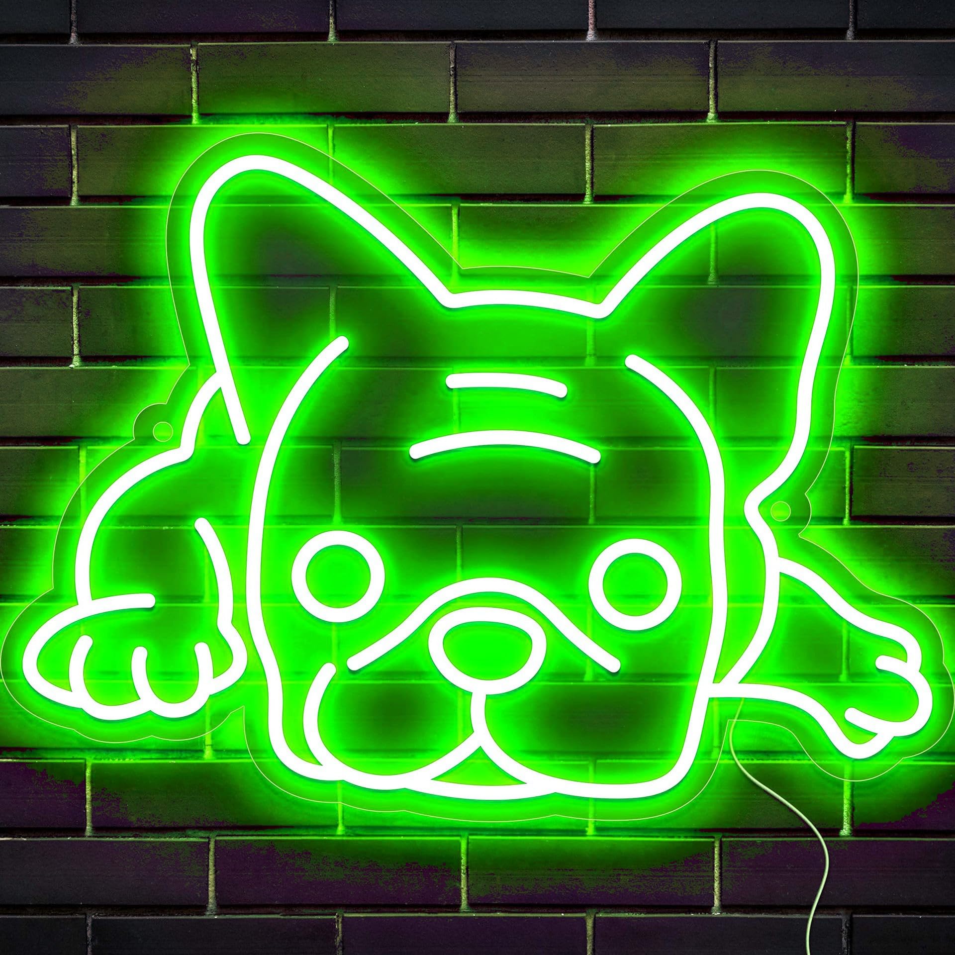 Neon Night Light,LED dog Neon Sign,Wall Decoration LED Neon lights,USB Operation Neon light,for Bedroom,Kid Room Pet Shop,Birthday Gifts for Dog Lovers (green)