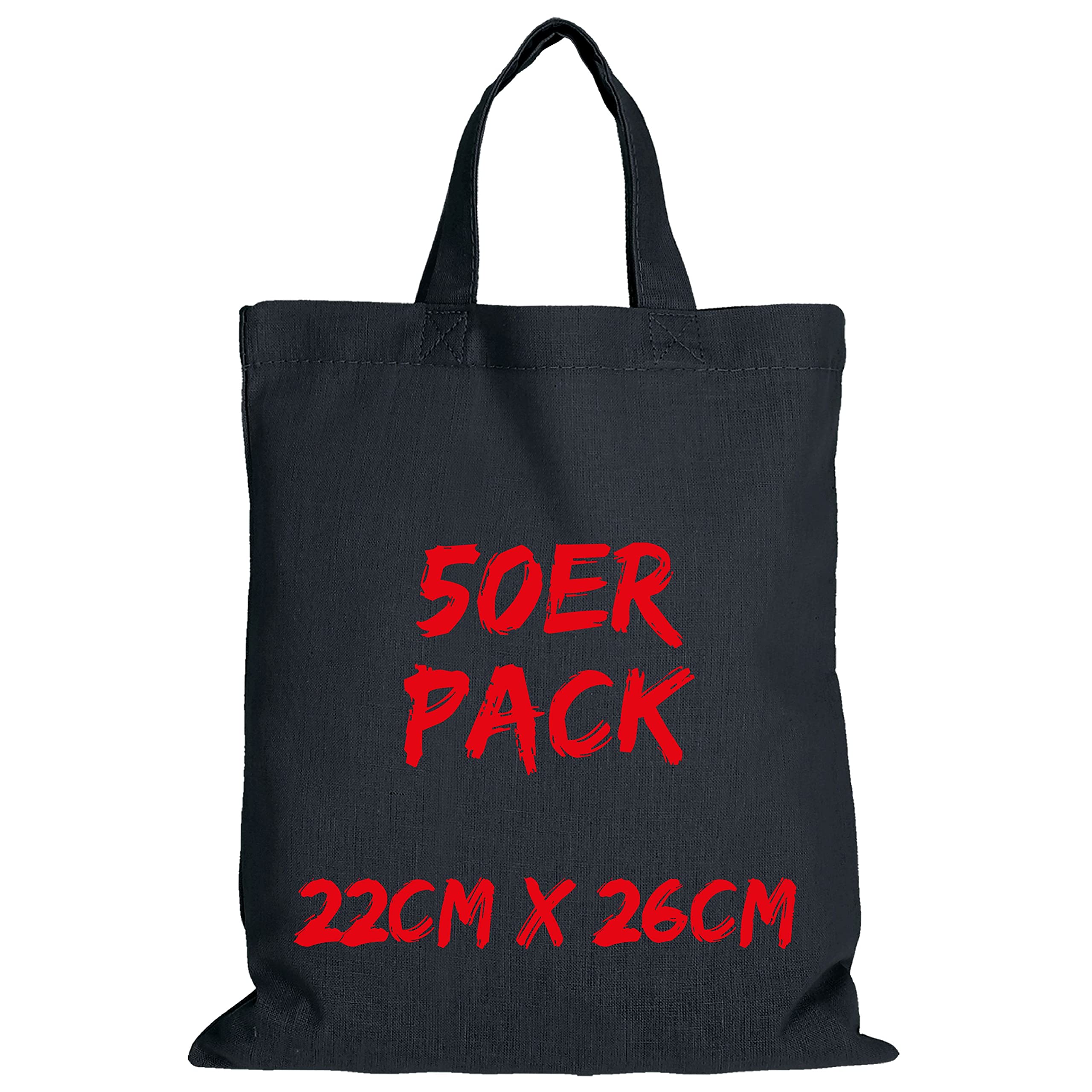 TEXXILLA Apothekertasche - 50er Pack | Dunkelblau | mit zwei kurzen Henkeln | 22x26cm | Jutebeutel | Einkaufstasche | unbedruckt