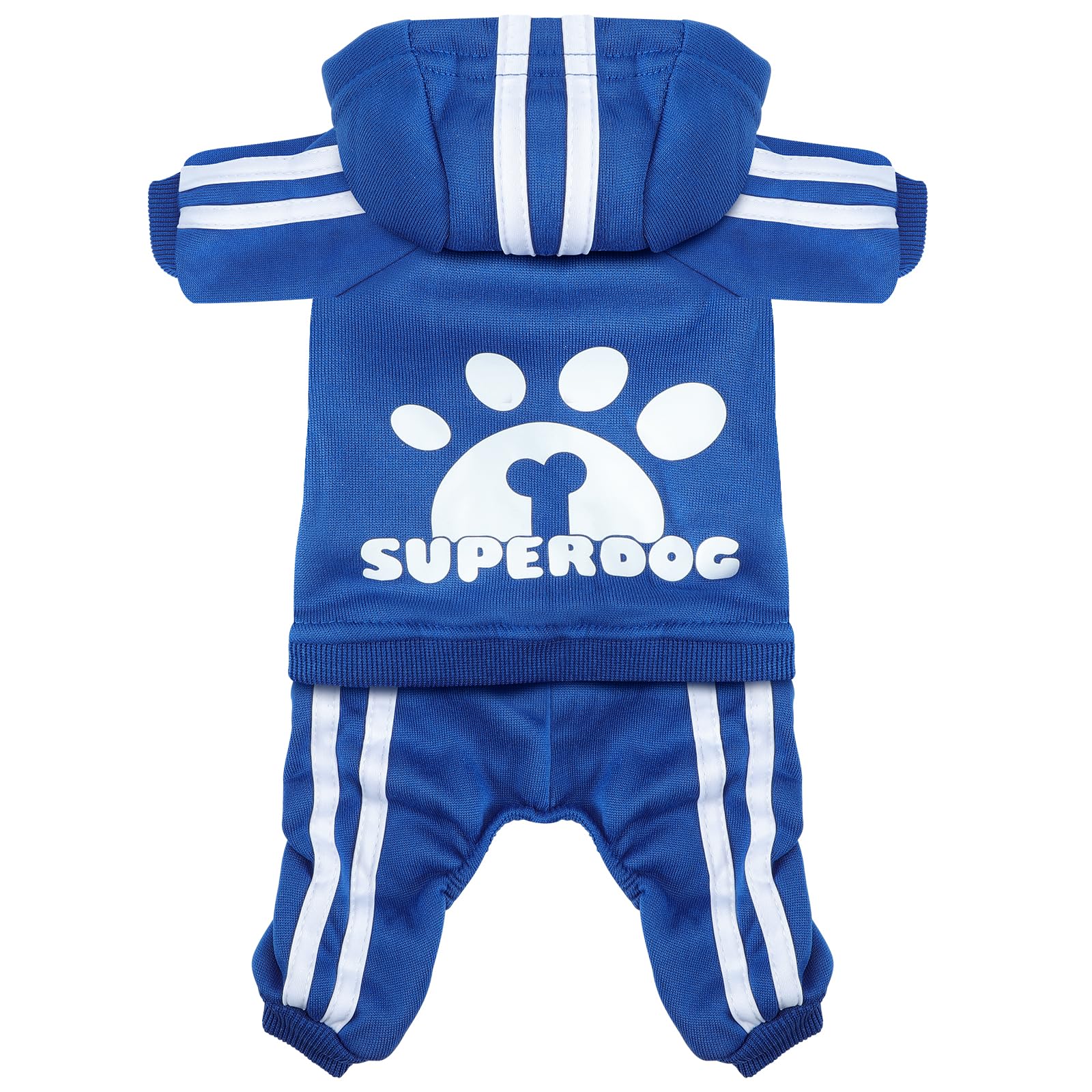 LONTEPET Dog Hoodie 4 Legs Jumpsuit for Small Dogs Puppy Clothes Dog Pullover Sweatshirt Cotton Doggie Winter Coat Cat Apparel(X-Small,Blue)