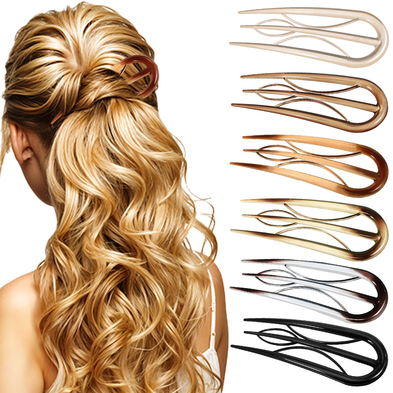 Forcine Decorative A Forma Di U - Confezione Da 6 Pezzi Per Acconciature Eleganti E Feste - Foto 5