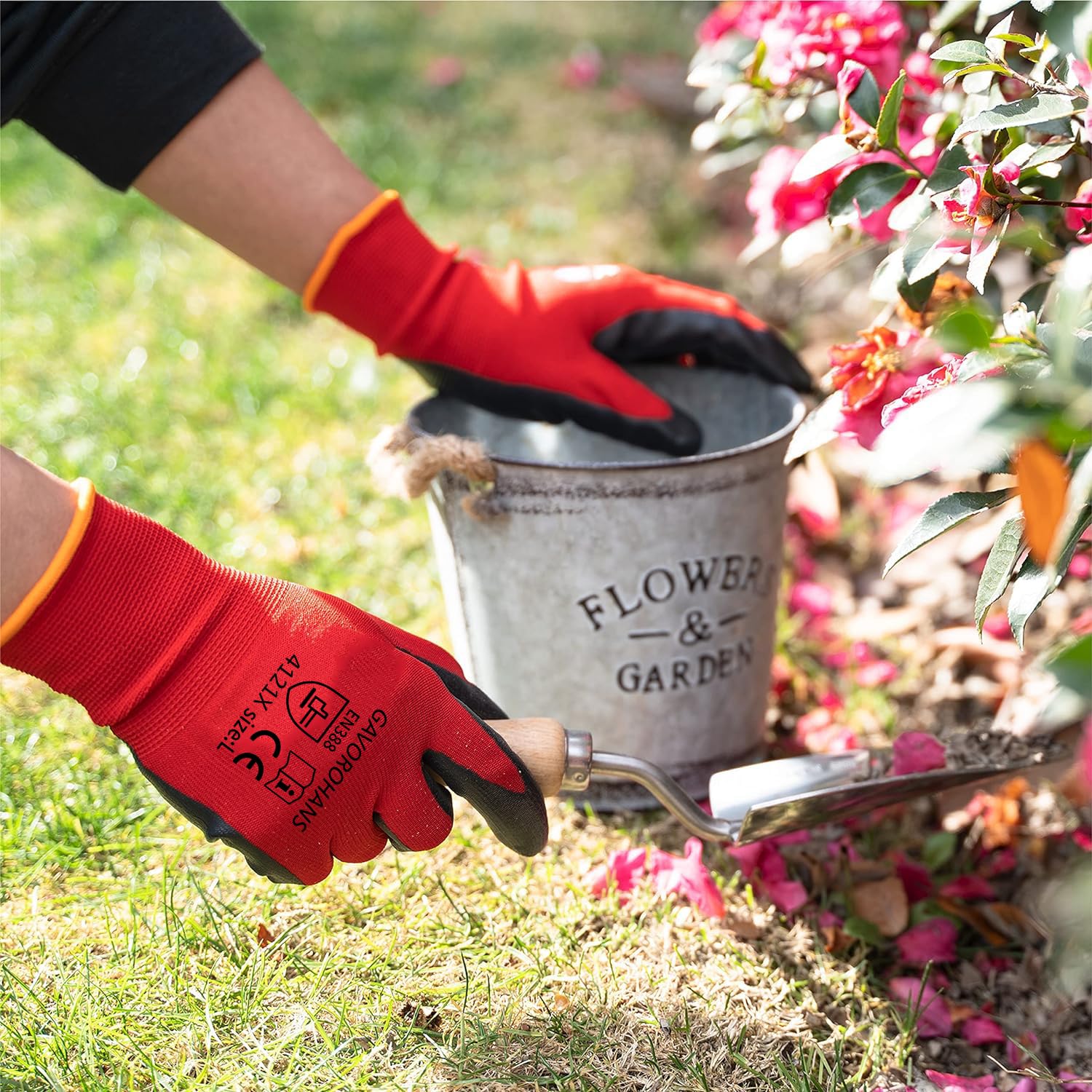 GAVOROHANS 6 works Work Gloves Gardening Gloves for Men&Women, Breathable Rubber Coated Secure Fit & Anti-Slip Grip - Image 3