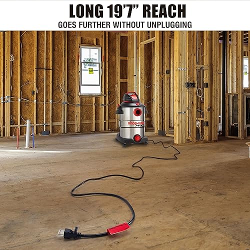 Miniatura 10 de Shop-Vac Aspiradora húmedaseca de 5 galones y 4.5 HP de pico, tanque de acero inoxidable, aspiradora portátil con filtro, manguera y accesorios para