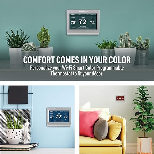 Miniatura 3 de RTH9585WF1004 - Termostato de color inteligente Wi-Fi, 7 días programables, pantalla táctil, certificado Energy Star, compatible con Alexa