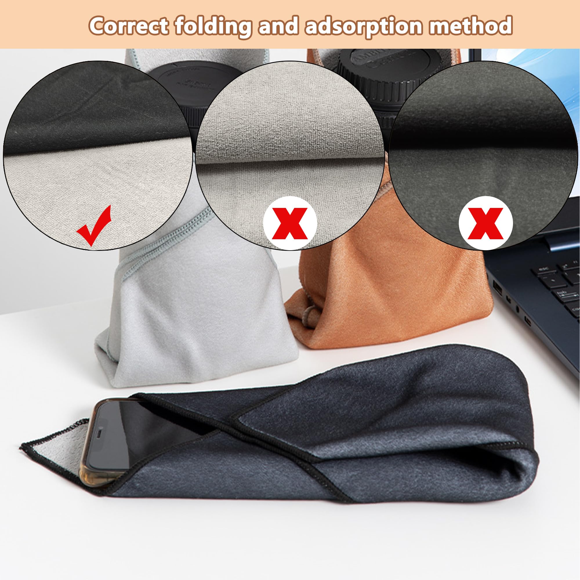 Einschlagtuch Kamera Schutzhülle 45x45CM Anti-Bumping Anti-Friction Schutzhülle Protective Wrap für Fotoausrüstung (Schwarz, M)