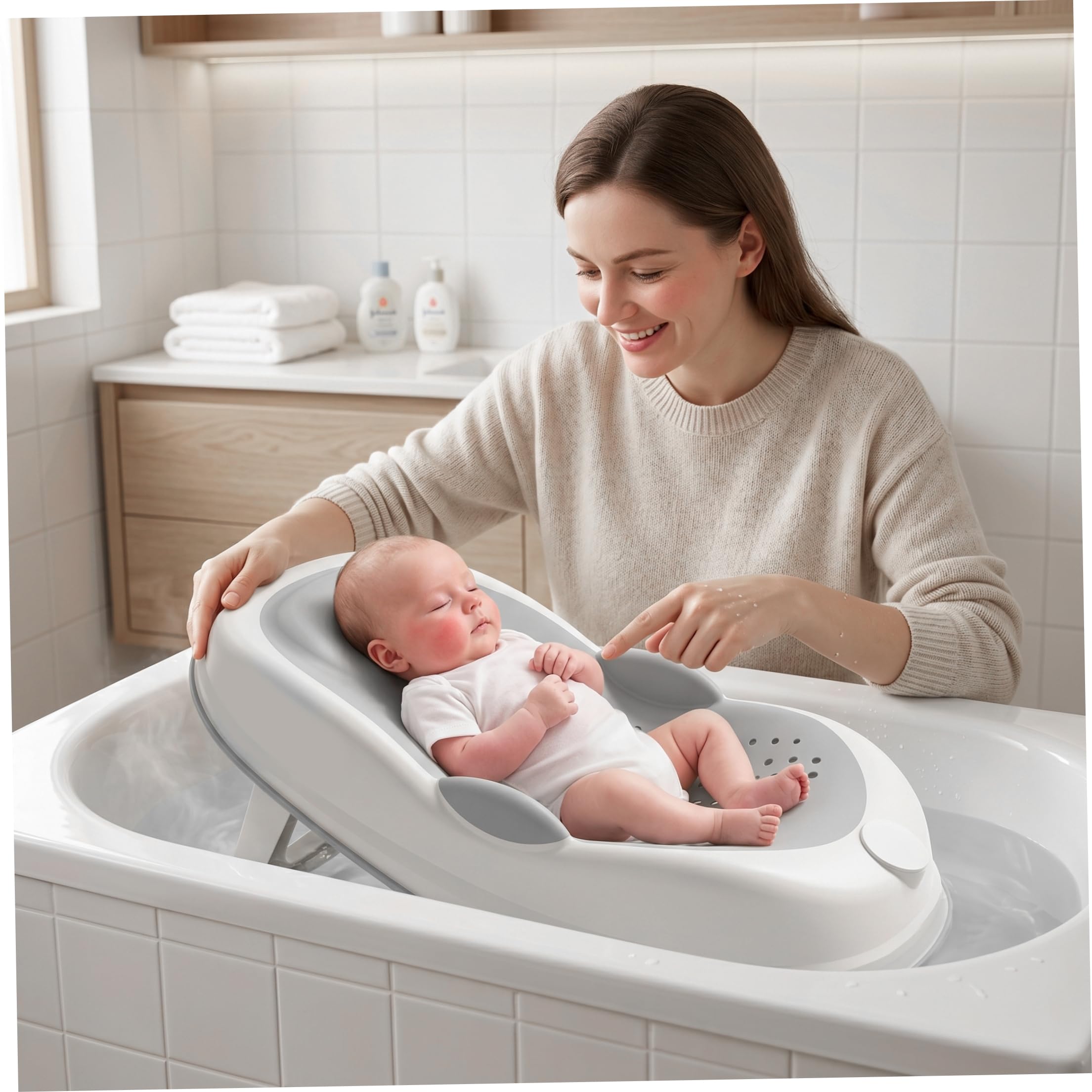 Supporto per bagnetto | Supporto per bagnetto, seggiolino per vasca da bagno antiscivolo con colonna vertebrale morbida e piedi pieghevoli, grigio