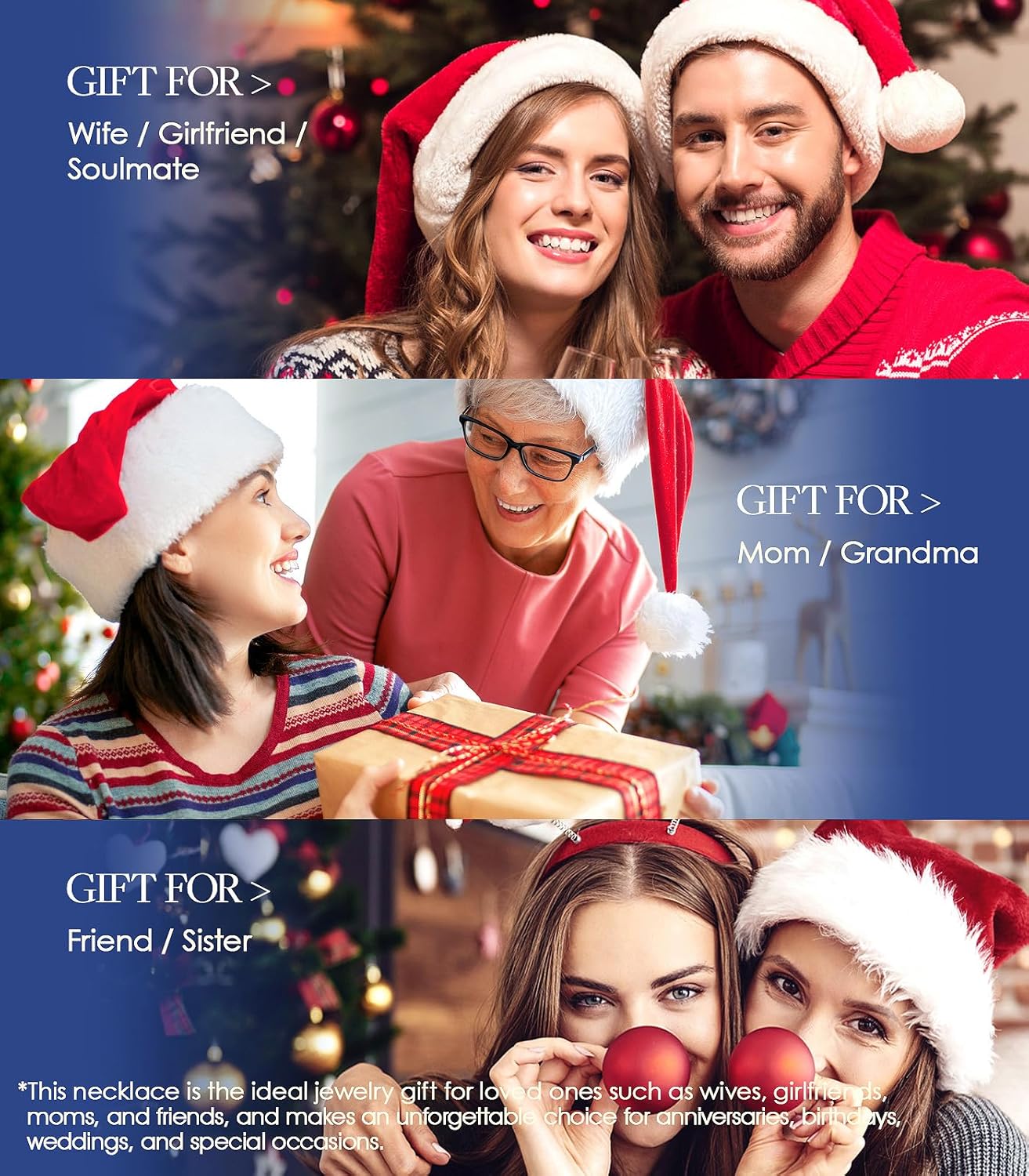 Beam & Bask Rose Flower Love Heart Necklace for Wife, 2-3 Carat Moissanite Women's Pendant, Sterling Silver Plated with 18K Gold, Anniversary Birthday Wedding Jewelry for Girlfriend Soulmate Her - Image 8