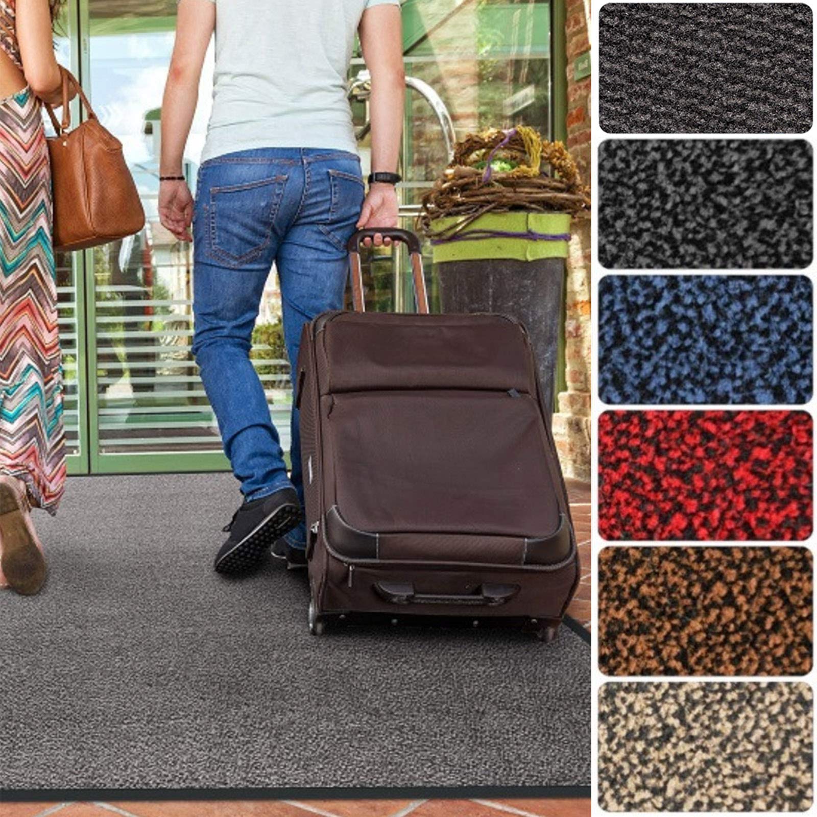 Floordirekt Sky Performa Paillasson d'entrée antistatique pour l'intérieur ou l'extérieur couvert, résistant et antidérapant, en 6 couleurs, 135 x 200 cm, anthracite