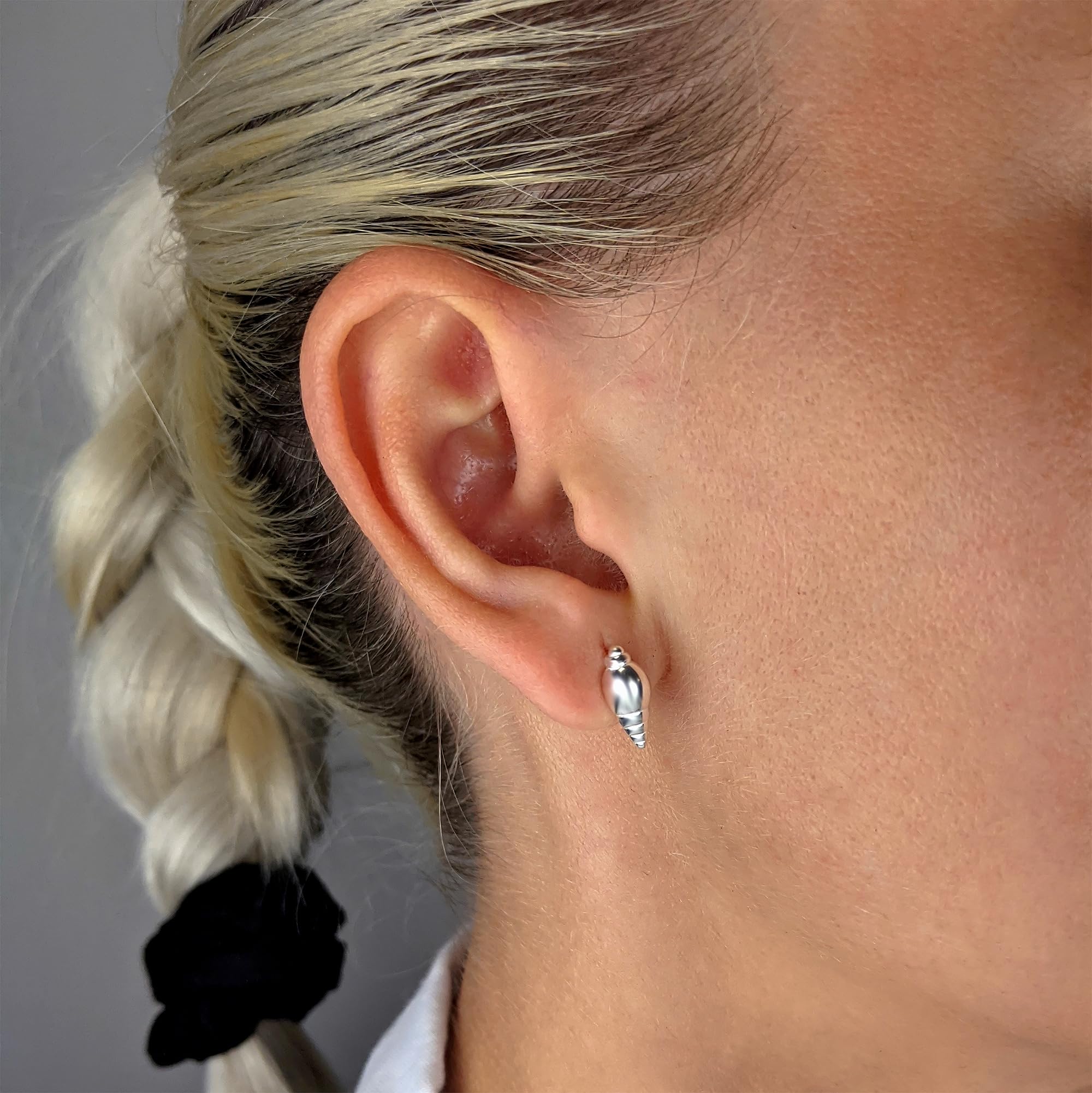 81stgeneration Pendientes Concha Plata de Ley | Pendientes Concha Caracol Estilo Sirena Plata 925 | Joyería Marina Mujer | Lindos Regalos Cumpleaños Amantes Playa | Diseño Caracol Marino