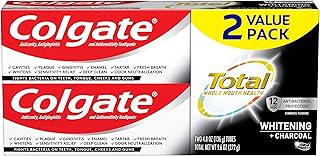 Colgate Total Whitening + Charcoal Toothpaste, 10 Benefits Including Sensitivity Relief and Teeth Whitening Toothpaste, 4....