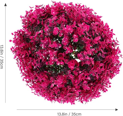 Miniatura 2 de VILLCASE Bolas topiarias de plantas artificiales, bola de hierba de plantas de simulación, vegetación decorativa de imitación de boj de follaje de