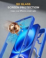 Vista 423 de Miracase Funda magnética para iPhone 14 de 6.1 pulgadas, protector de pantalla de vidrio templado integrado + protector de lente, compatible