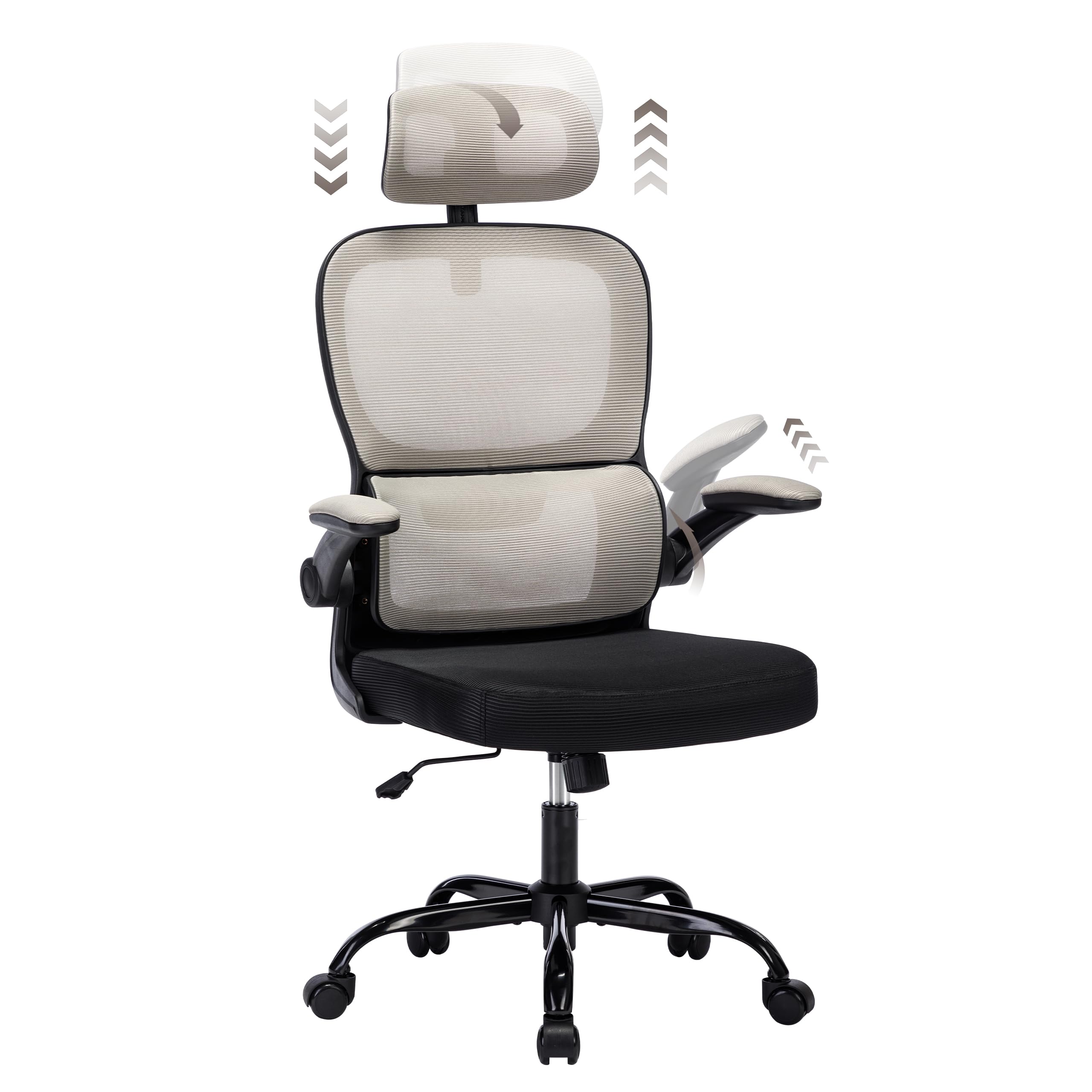 Office Chair, Ergonomic Mesh Office Chair with Adjustable Headrest and  Arms, High Back Ergonomic Desk Chair with Lumbar Support, Comfortable Home