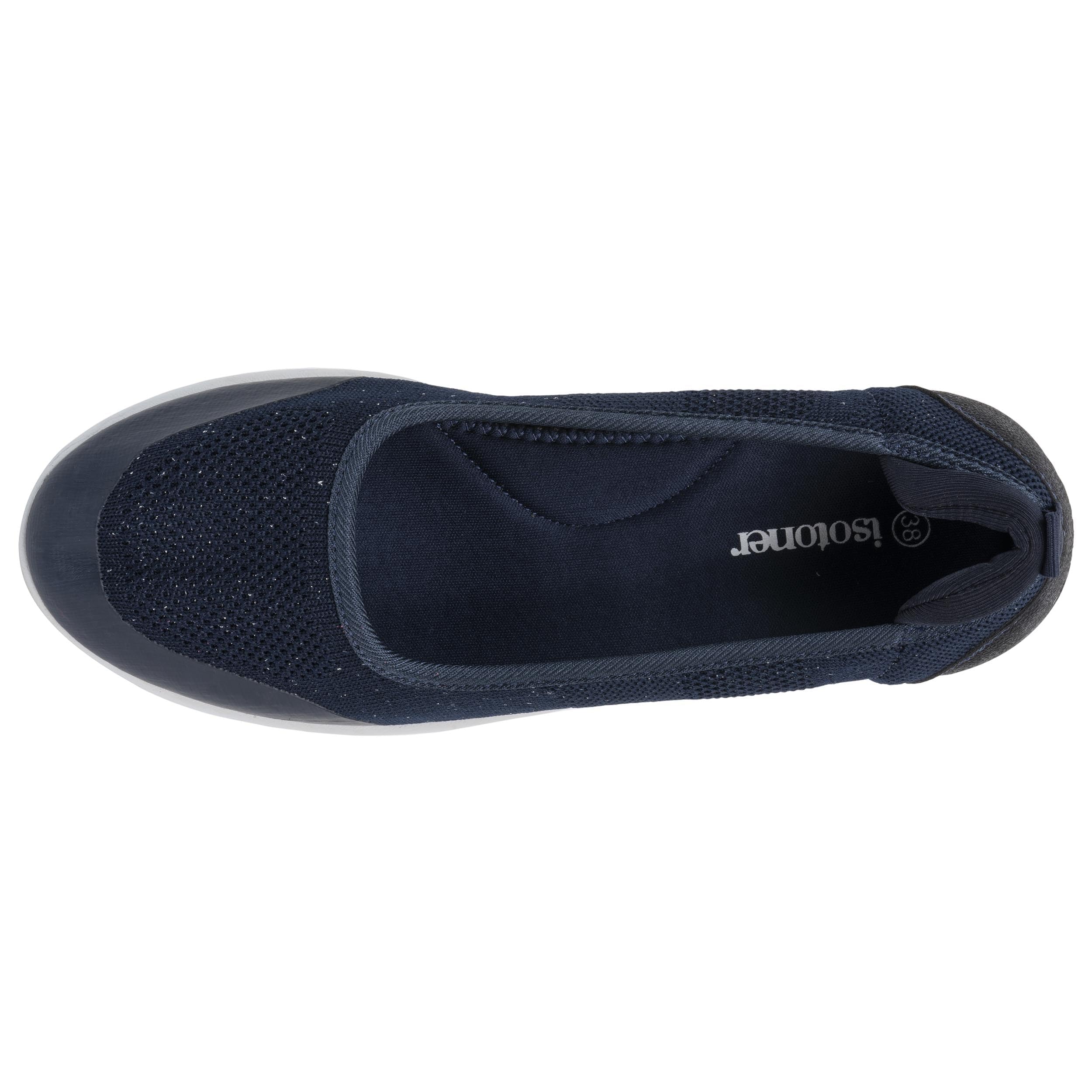 Isotoner Ballerines Femme Facile à Enfiler, Semelle à mémoire Forme,Confortable et légère,