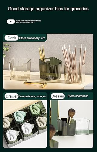 Miniatura 3 de Juego de 2 contenedores organizadores de almacenamiento montados en la pared, estantes flotantes organizadores de refrigerador, apilables, de