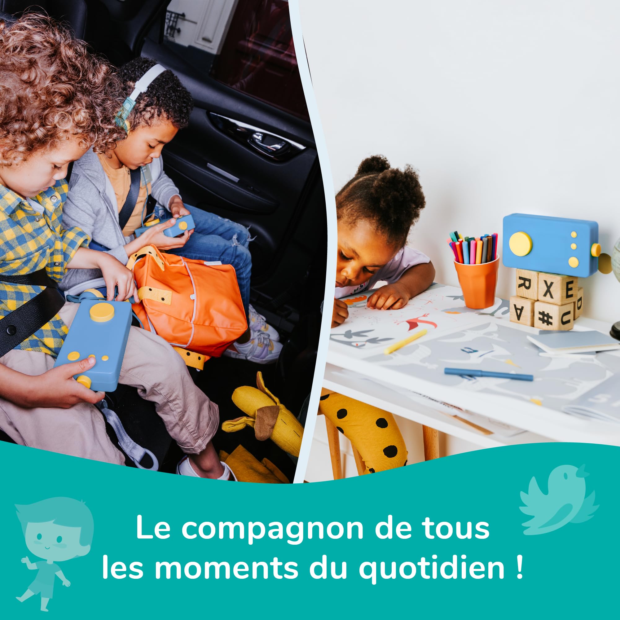 Lunii-Ma Fabrique à Histoires Bleue Bambini Scatola per storie per 3 – 8 Anni – Made in France, Colore Blu, 90 x 173 x 47mm