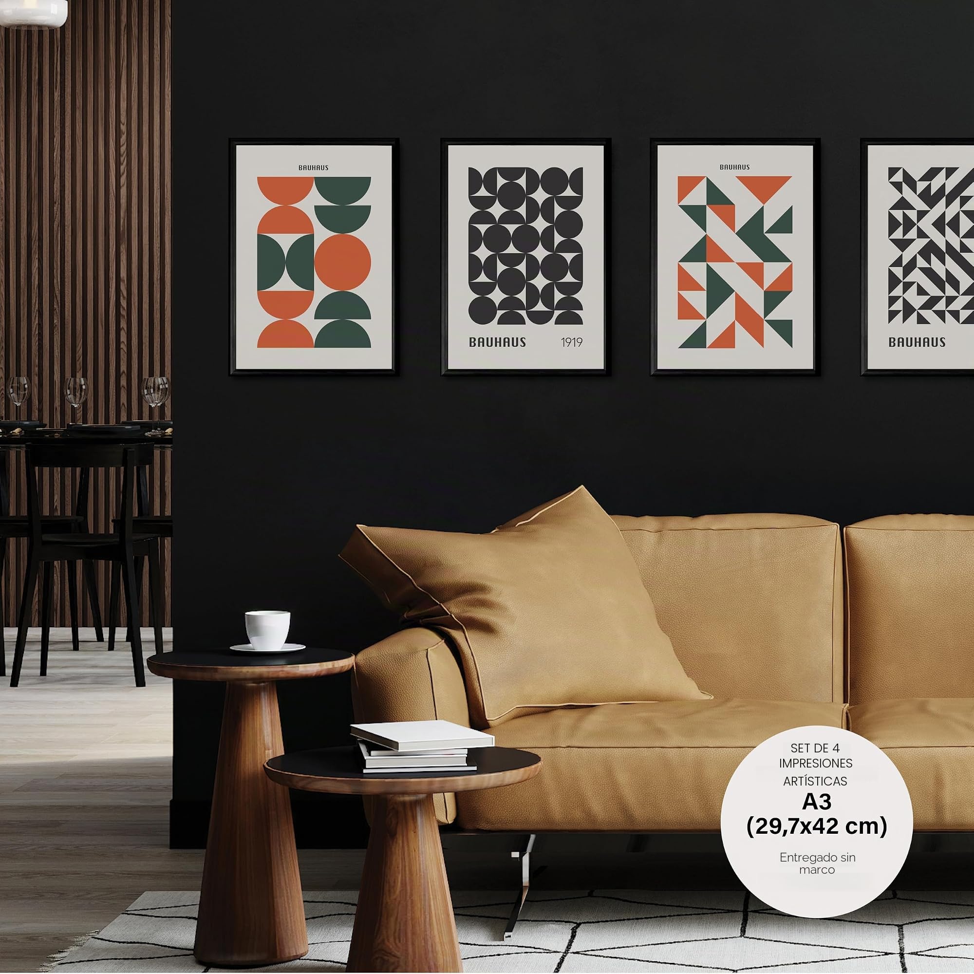 Studio Moien Set de carteles Bauhaus (verde y naranja)