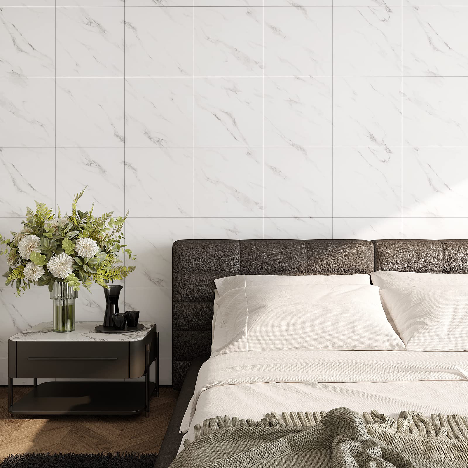 VEELIKE Beige marmeren vinylvloeren schil en stok vloertegels