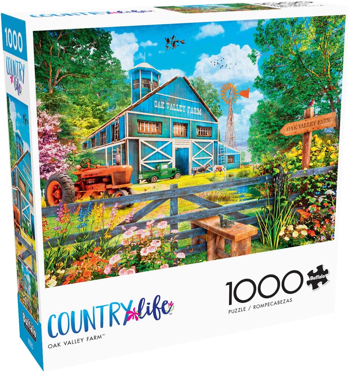 Buffalo Games Dominic Davison Oak Valley Farm 1000 Piece Jigsaw Puzzle - Country Life Collection, 26.75 x 19.75 in - Jigsaw Puzzles for Adults 1000 Pieces - Recycled Board - Poster Included