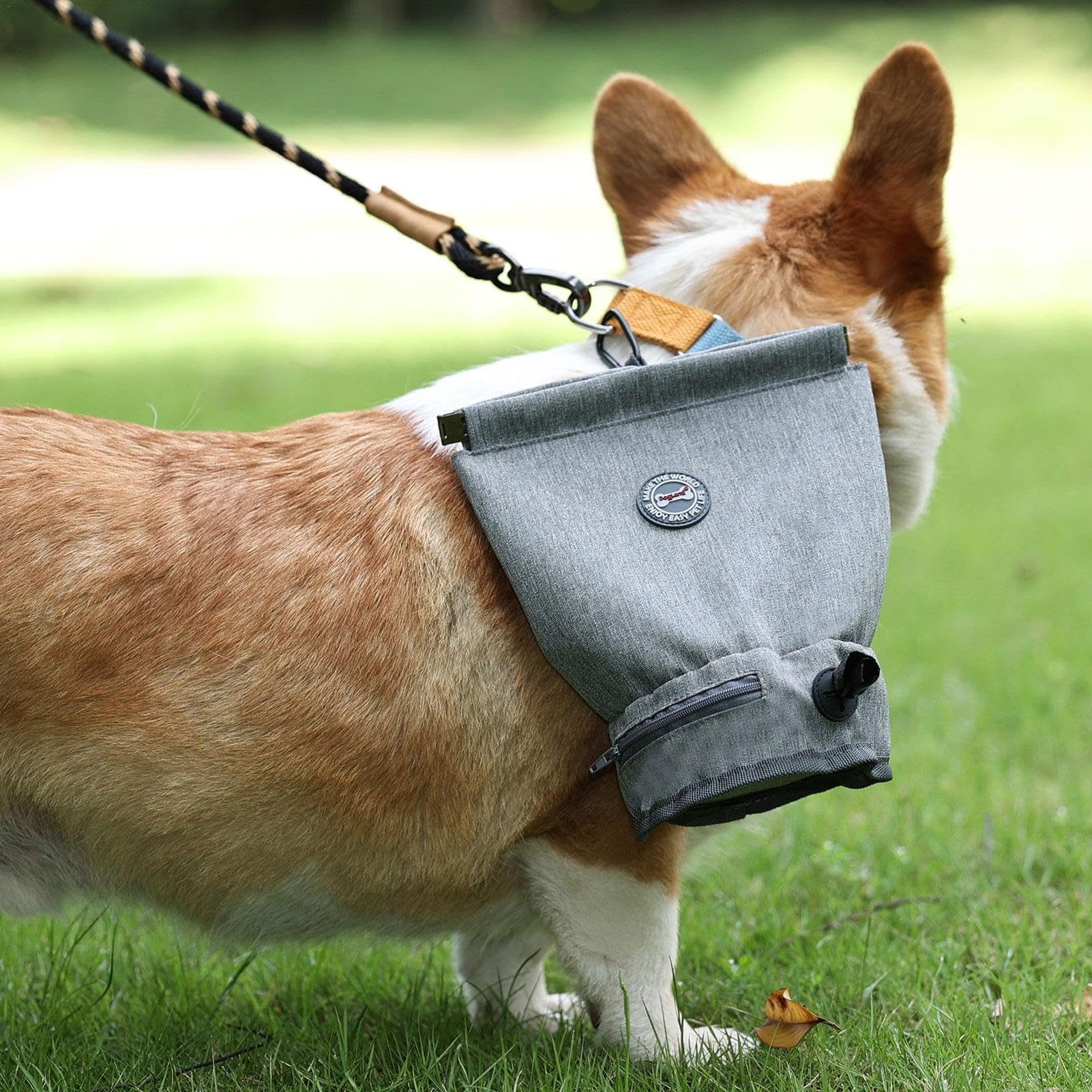 Sac à déjections canines réutilisable – Distributeur de sacs à déjections canines anti-odeurs avec grande capacité, pochette anti-odeurs pour un nettoyage facile, idéal pour les chiens de petite et