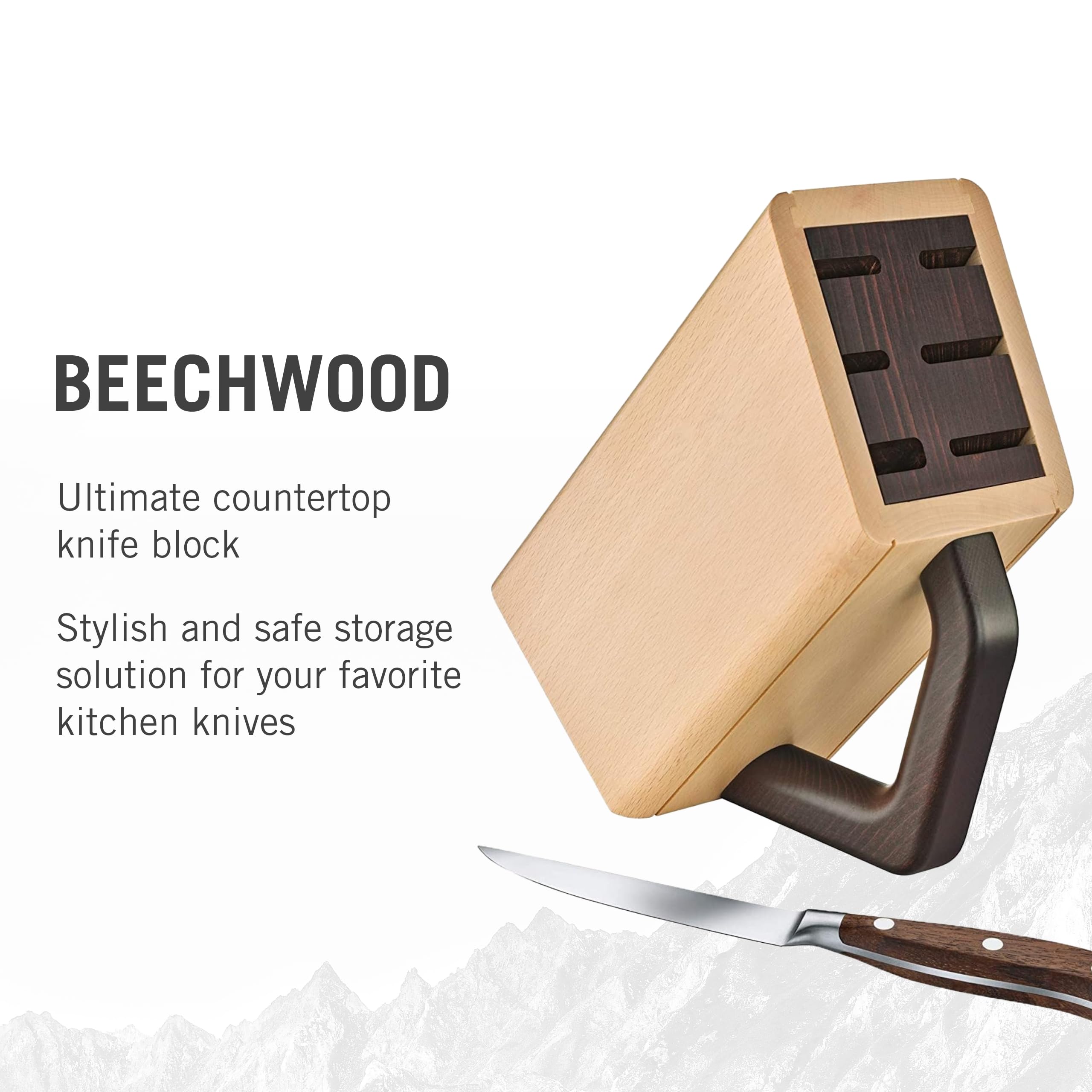 Victorinox Messerblock ohne Inhalt, Platz für 6 Messer, Messer-Aufbewahrung, Platzsparend, Elegantes Design aus Holz