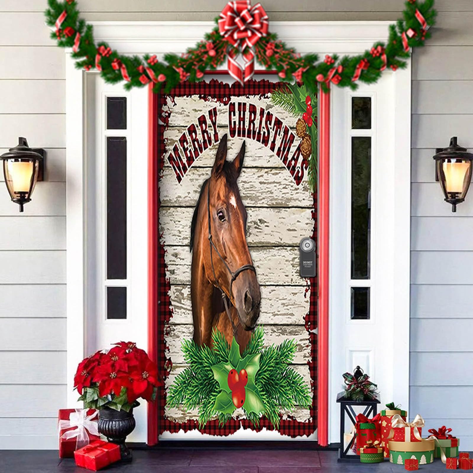 Achimlt Christmas Door Cover Decoration, Snowman Merry Christmas Door Banner Large Fabric Xmas Party Decorations Hanging Front Door Sign Outdoor Indoor Winter Holiday Home Party Supplies 35.8"x79.9"