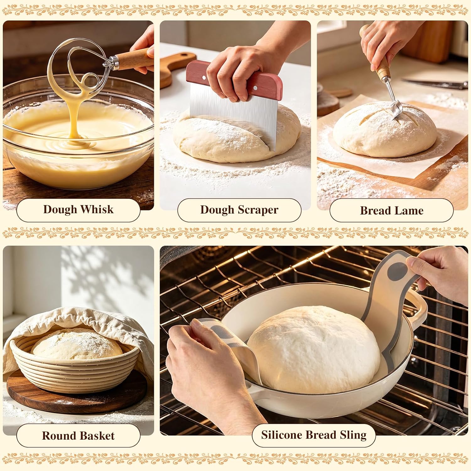 Umite Chef 6QT Enameled Cast Iron Dutch Oven for Bread Baking