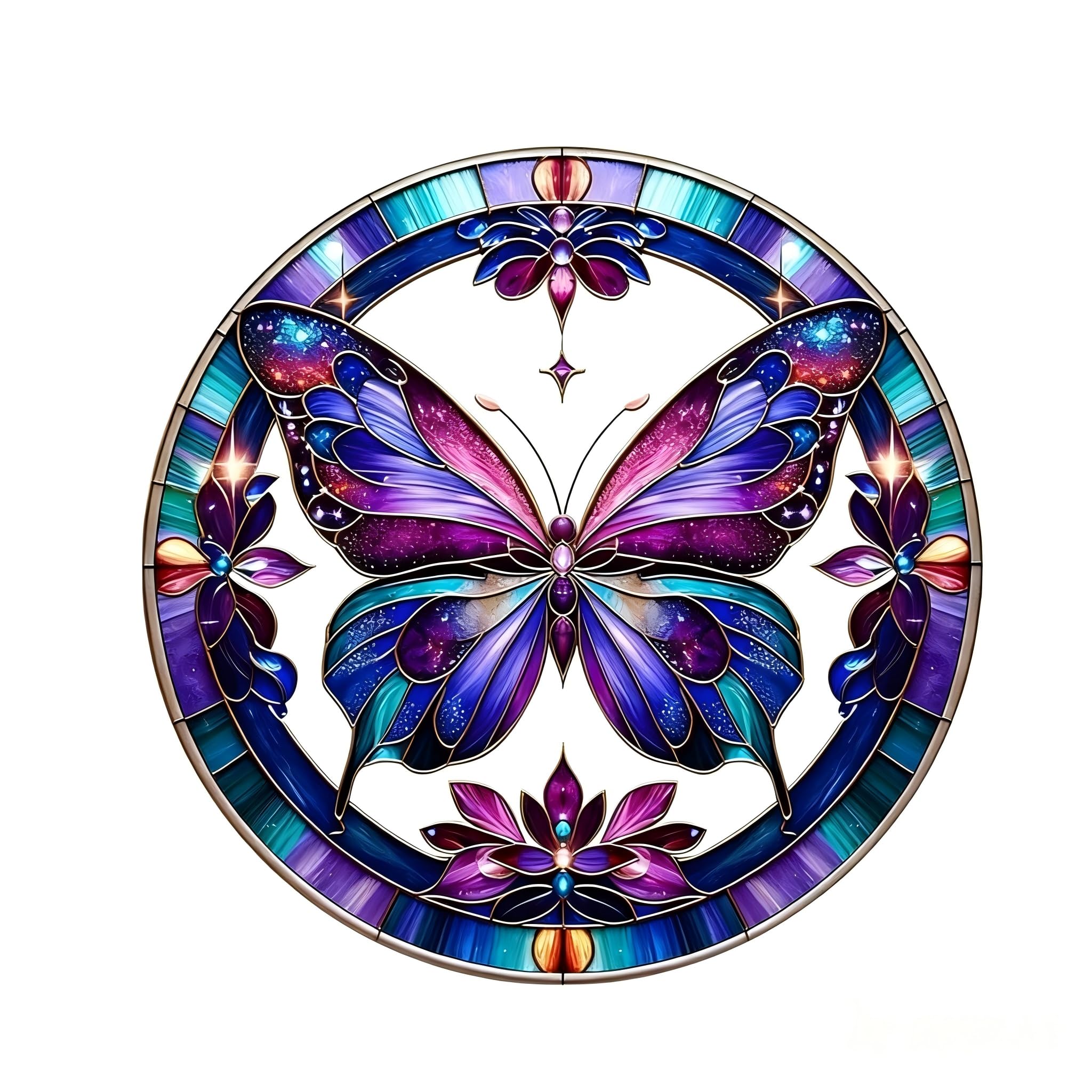 Tivleed Purple Acrylic Butterfly Sun Catcher - 20X20cm Colorful Garden Decor Hanging Ornament For Windows, Outdoor, Patio - Light Reflecting Stained Glass Style Art