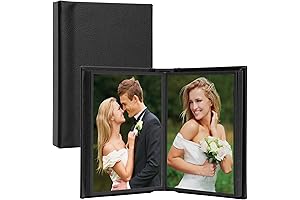 4" x 6" Black Leather Self-Stick Photo Album