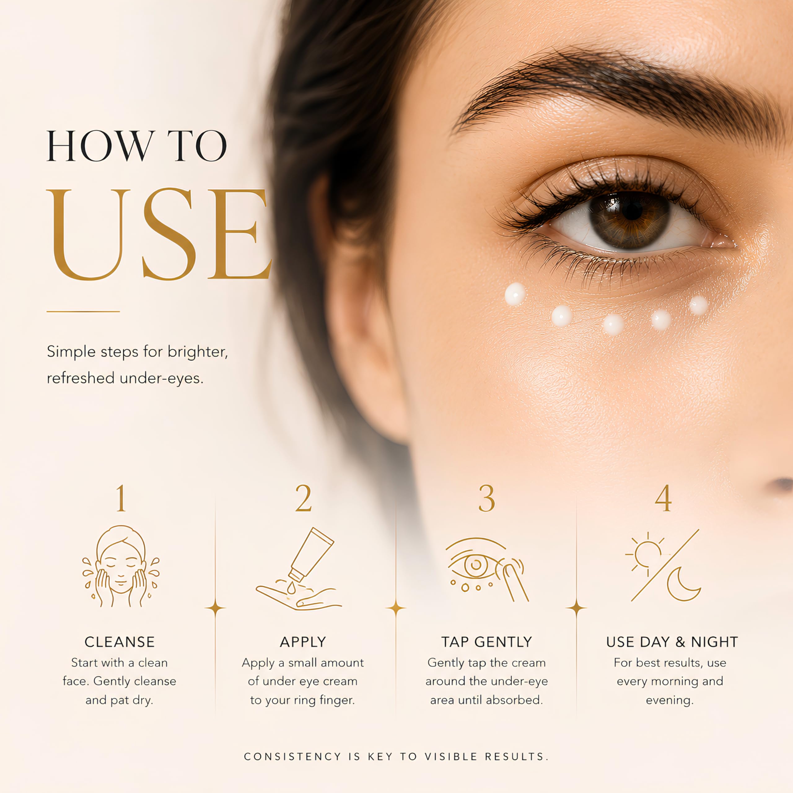 Under Eye Cream with Caffeine & Niacinamide | Reduces Dark Circles, Puffiness & Fine Lines | Hyaluronic Acid & Vitamin E | Hydrating Eye Cream | All Skin Types | Men & Women - 30 ML — Amazon image 7