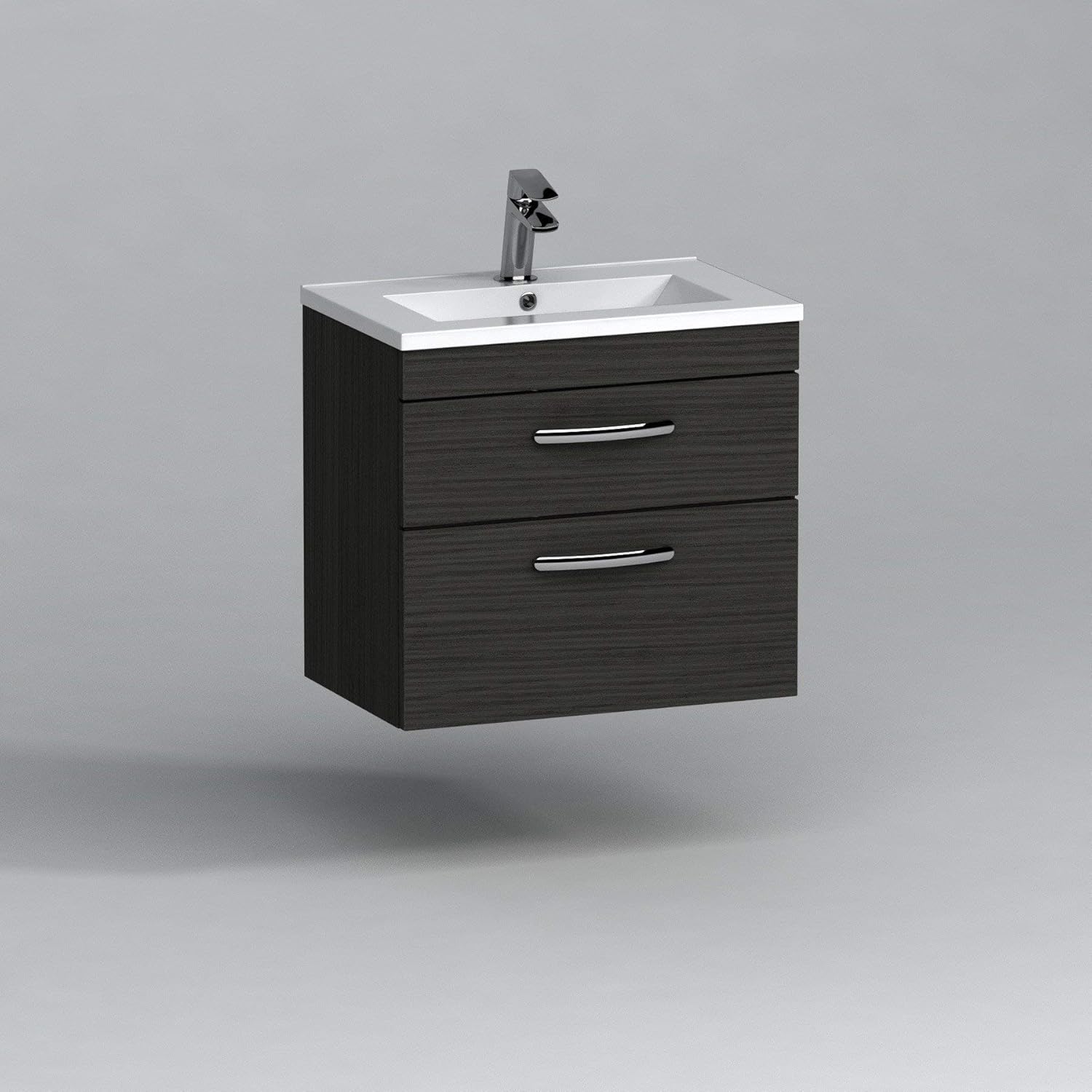 Buy 500mm Wall Hung Bathroom Vanity Unit Minimalist Basin 2 Drawers ...