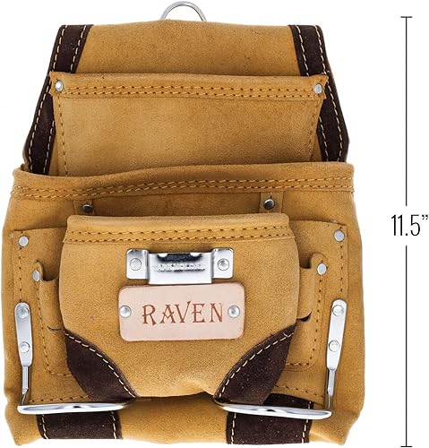 Miniatura 8 de Bolsa de herramientas de cuero de gamuza de 10 bolsillos Bolsa de herramientas de taladro de martillo