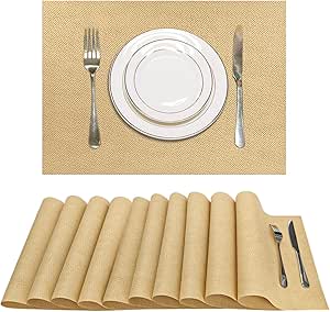 Mantel Individual Rústico Crudo - Rojo - Rayas Dobles 100% Algodón