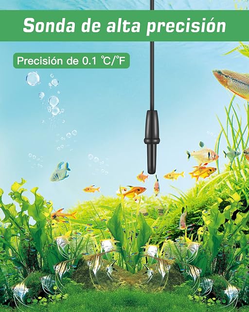 Foto 3 de 8 de Zacro Termómetro Acuario - LCD Digital Termómetro Acuario con Ventosa y Sonda de Inmersión para Acuario…