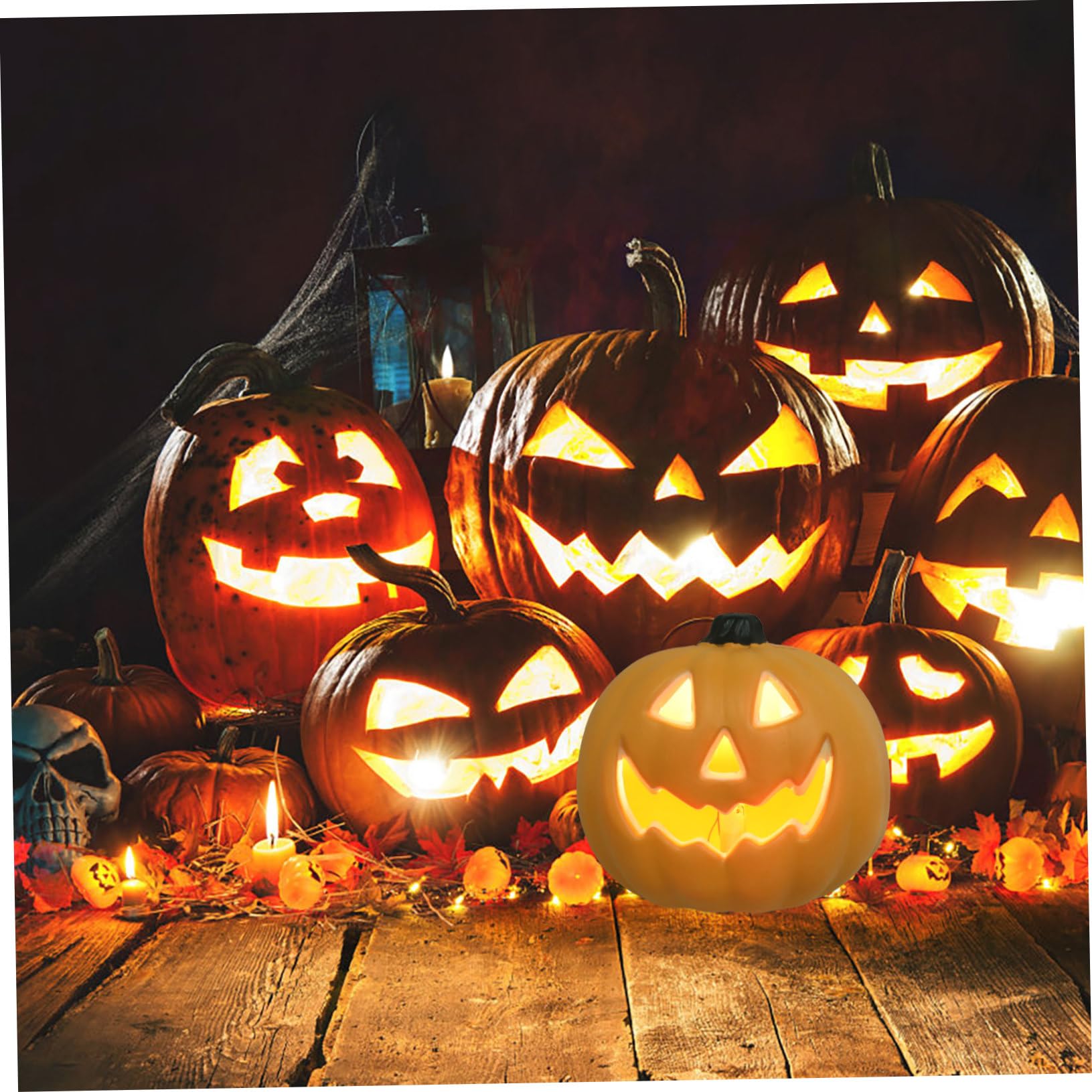 NUOBESTY 1pc Led Pumpkin Lamp Halloween Decorative Light Lamp for Parties Bars Home Decor Create Festive Atmosphere Chic Design for Halloween Celebrations