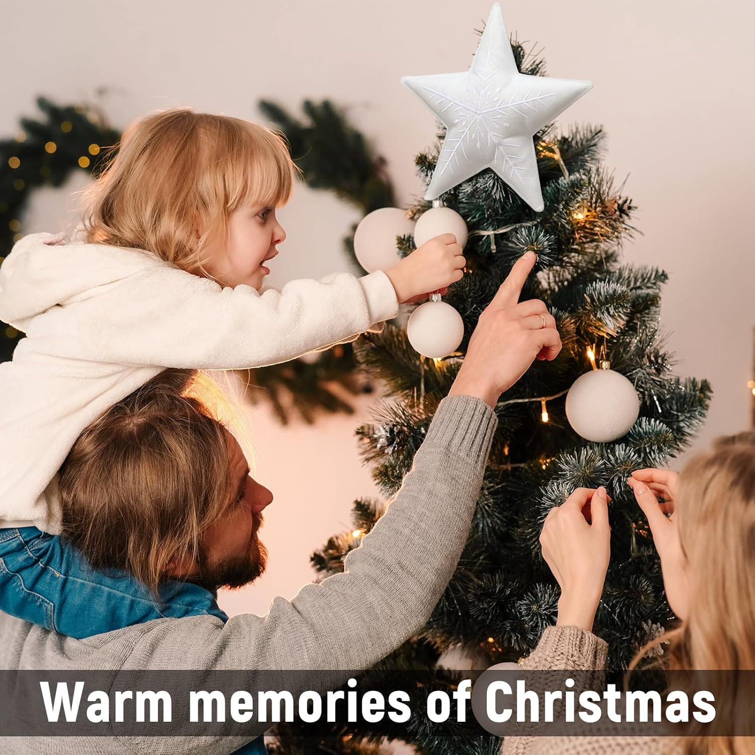 10 Inch Felt Star Christmas Tree Topper Boho Christmas Tree Decoration Farmhouse Rustic Handcrafted Wool Embroidery Decor for Xmas - Image 5