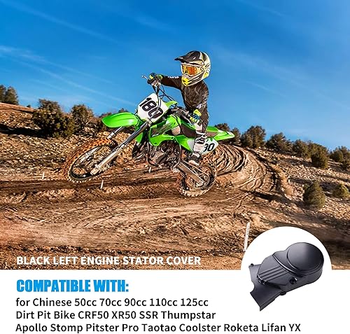 Miniatura 6 de JINGKE Cubierta del estator del motor izquierdo negro para moto de tierra Pit Bike china de 50cc 70cc 90cc 110cc 125cc CRF50 XR50 SSR Thumpstar