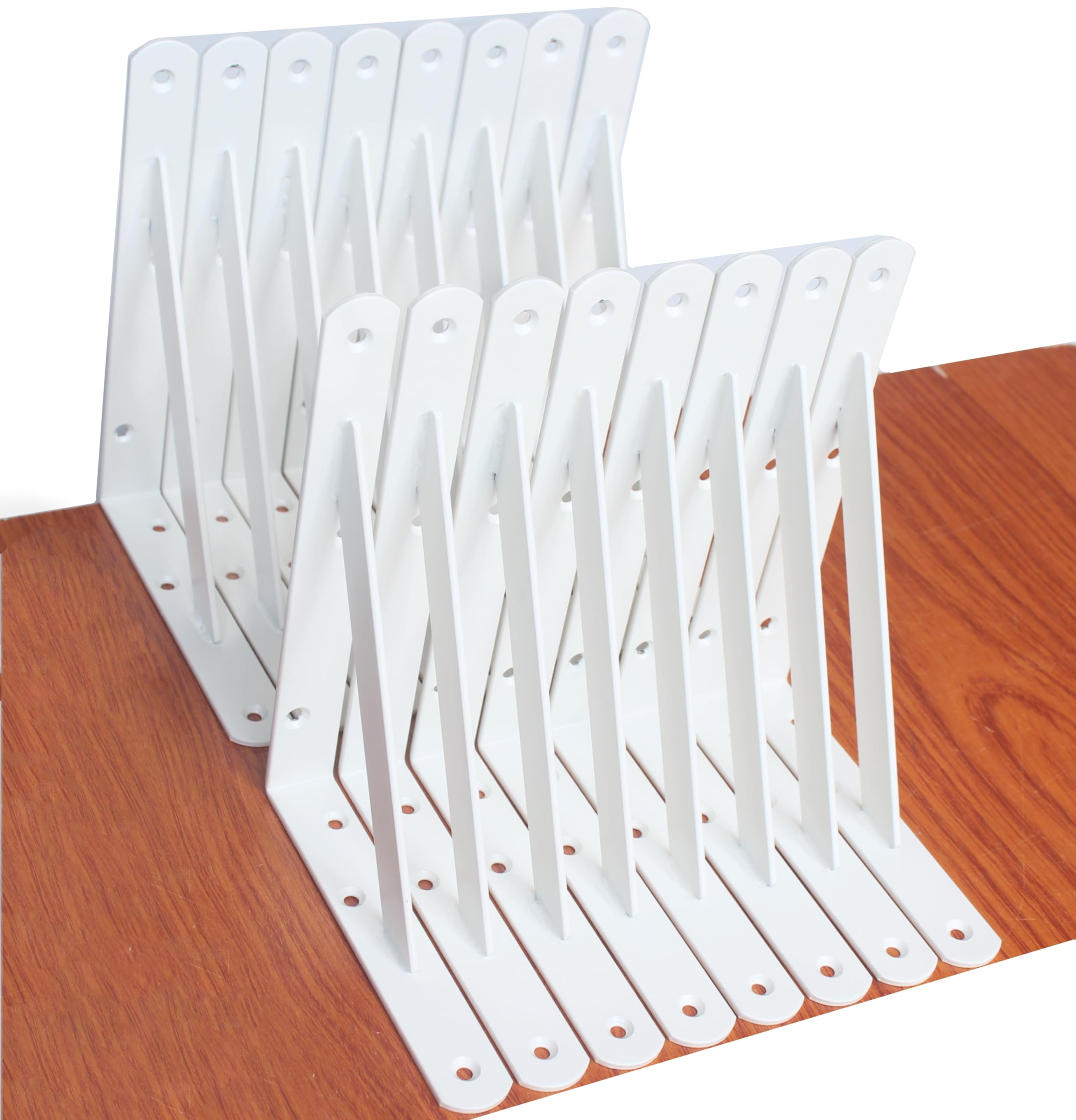 16 Pack L8 x H 6" White Heavy Duty Shelf Brackets with Screws Metal Shelf Brackets Shelf Support Angle Brackets for Shelves L Brackets Heavy Duty Floating Shelf