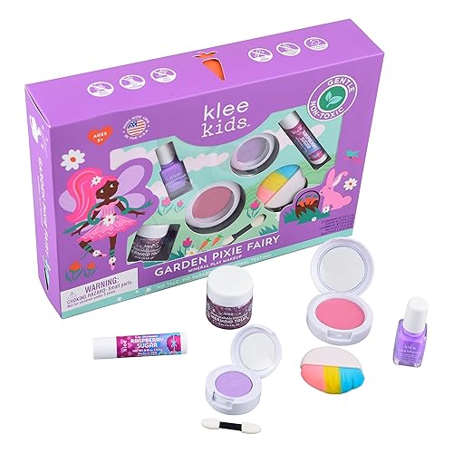 Luna Star Naturals Klee Kids Deluxe Play Makeup Kit. Gentle and Non-Toxic. Made in USA. (Pink Ballet Fairy)(Garden Pixie Fairy)