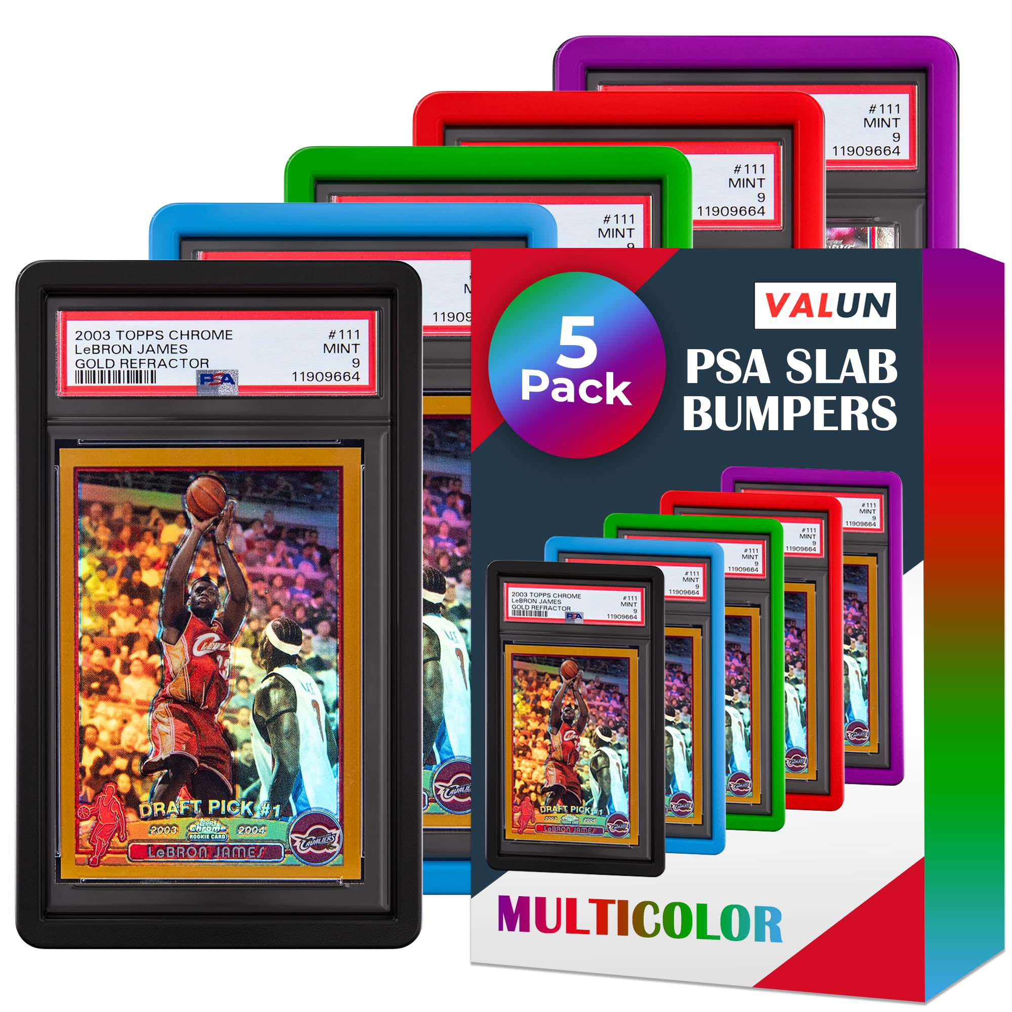 5 Pack Slab Guards Fits PSA Slabs - PSA Slab Guard Hard TPU PSA Slab Protector for Graded Cards – PSA Slab Bumper Guard for Graded slabs – Slab Protector for PSA Cards